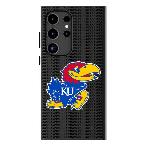 University of Kansas Jayhawks Text Backdrop MagSafe Compatible Phone Case for Samsung Galaxy