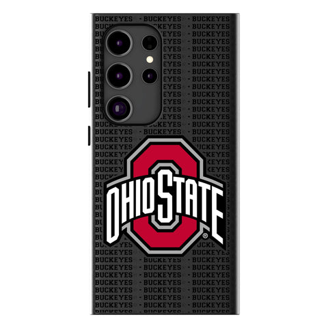 Ohio State University Buckeyes Text Backdrop MagSafe Compatible Phone Case-0