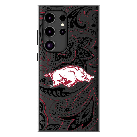 University of Arkansas Fayetteville Razorbacks Paisley MagSafe Compatible Phone Case for Samsung Galaxy