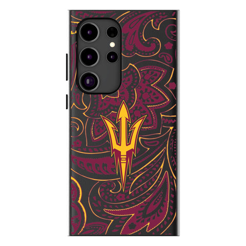 Arizona State University Sun Devils Paisley MagSafe Compatible Phone Case for Samsung Galaxy