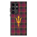 Arizona State University Sun Devils Plaid MagSafe Compatible Phone Case for Samsung Galaxy