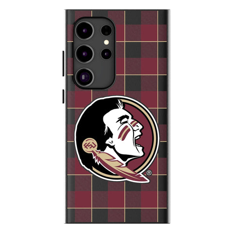 Florida State University Seminoles Plaid MagSafe Compatible Phone Case for Samsung Galaxy