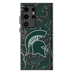 Michigan State University Spartans Paisley MagSafe Compatible Phone Case for Samsung Galaxy