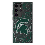 Michigan State University Spartans Paisley MagSafe Compatible Phone Case for Samsung Galaxy