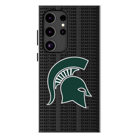 Michigan State University Spartans Text Backdrop MagSafe Compatible Phone Case for Samsung Galaxy
