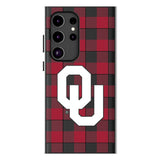 University of Oklahoma Sooners Plaid MagSafe Compatible Phone Case for Samsung Galaxy