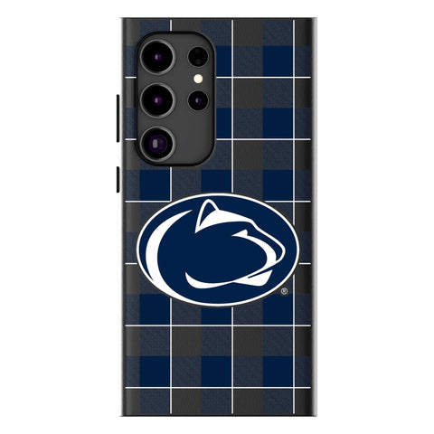 Pennsylvania State University Nittany Lions Plaid MagSafe Compatible Phone Case for Samsung Galaxy