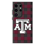Texas A&M University Aggies Plaid MagSafe Compatible Phone Case for Samsung Galaxy