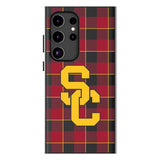 University of Southern California Trojans Plaid MagSafe Compatible Phone Case for Samsung Galaxy