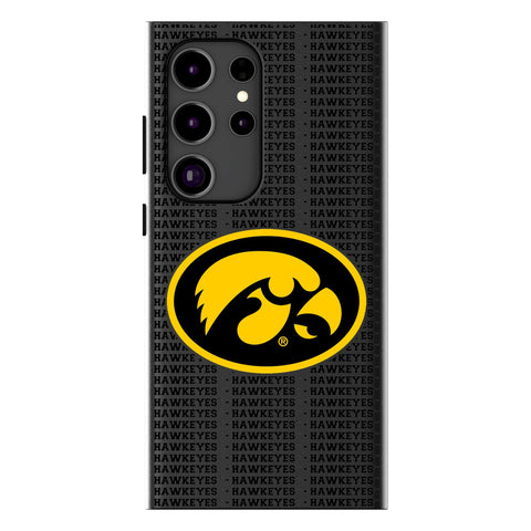 University of Iowa Hawkeyes Text Backdrop MagSafe Compatible Phone Case for Samsung Galaxy