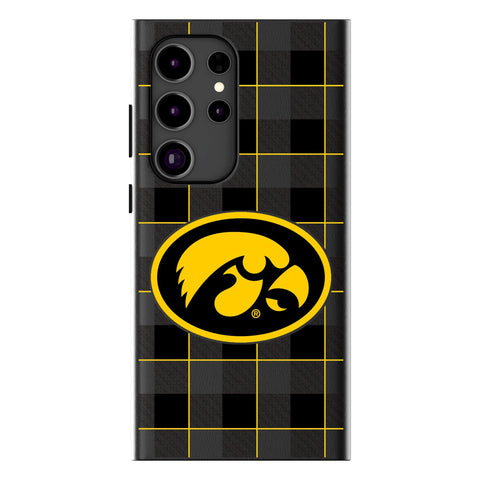 University of Iowa Hawkeyes Plaid MagSafe Compatible Phone Case for Samsung Galaxy