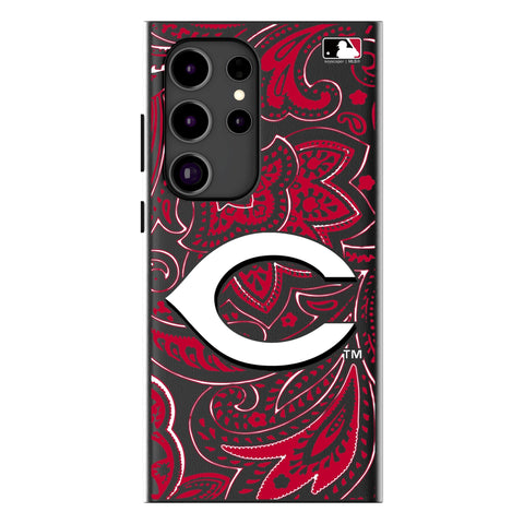 Cincinnati Reds Paisley MagSafe Compatible Phone Case for Samsung Galaxy