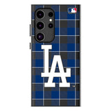 LA Dodgers Plaid MagSafe Compatible Phone Case for Samsung Galaxy