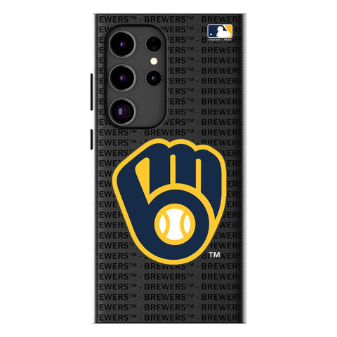 Milwaukee Brewers Text Backdrop MagSafe Compatible Phone Case for Samsung Galaxy