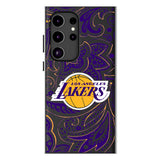 Los Angeles Lakers Paisley MagSafe Compatible Phone Case for Samsung Galaxy