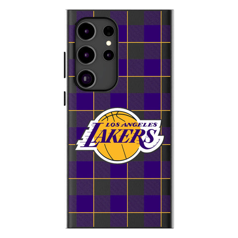 Los Angeles Lakers Plaid MagSafe Compatible Phone Case for Samsung Galaxy