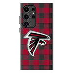 Atlanta Falcons Plaid MagSafe Compatible Phone Case for Samsung Galaxy