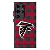 Atlanta Falcons Plaid MagSafe Compatible Phone Case for Samsung Galaxy