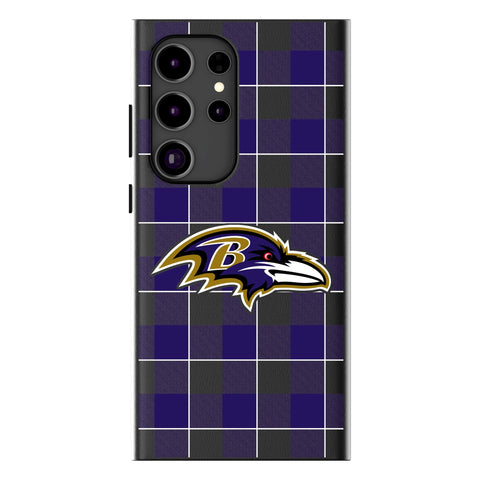 Baltimore Ravens Plaid MagSafe Compatible Phone Case for Samsung Galaxy