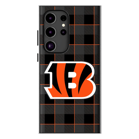 Cincinnati Bengals Plaid MagSafe Compatible Phone Case for Samsung Galaxy