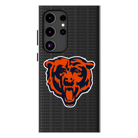 Chicago Bears Text Backdrop MagSafe Compatible Phone Case for Samsung Galaxy
