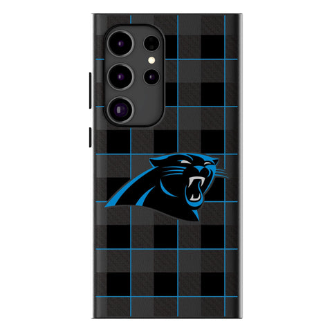 Carolina Panthers Plaid MagSafe Compatible Phone Case for Samsung Galaxy