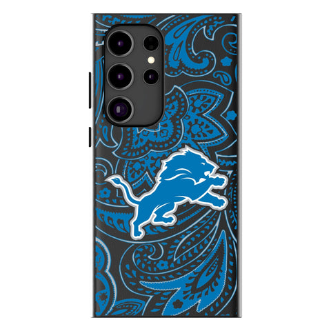 Detroit Lions Paisley MagSafe Compatible Phone Case for Samsung Galaxy