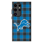 Detroit Lions Plaid MagSafe Compatible Phone Case for Samsung Galaxy