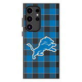 Detroit Lions Plaid MagSafe Compatible Phone Case for Samsung Galaxy