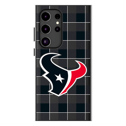 Houston Texans Plaid MagSafe Compatible Phone Case for Samsung Galaxy
