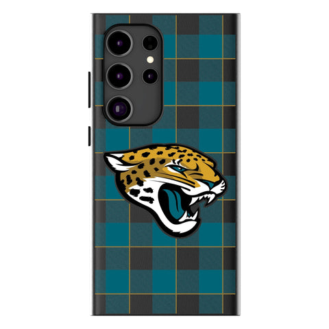 Jacksonville Jaguars Plaid MagSafe Compatible Phone Case for Samsung Galaxy