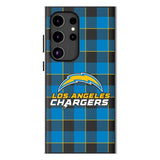 Los Angeles Chargers Plaid Magnetic Phone Case-1