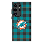 Miami Dolphins Plaid Magnetic Phone Case-1