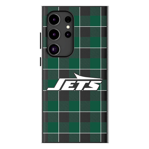New York Jets Plaid MagSafe Compatible Phone Case for Samsung Galaxy