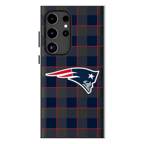 New England Patriots Plaid MagSafe Compatible Phone Case for Samsung Galaxy