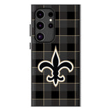 New Orleans Saints Plaid MagSafe Compatible Phone Case for Samsung Galaxy