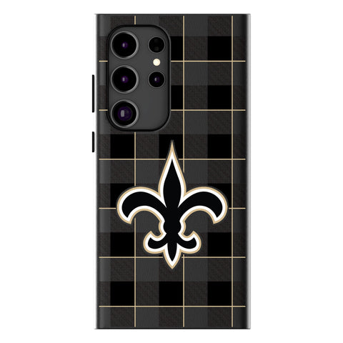 New Orleans Saints Plaid MagSafe Compatible Phone Case for Samsung Galaxy