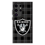 Las Vegas Raiders Plaid MagSafe Compatible Phone Case for Samsung Galaxy