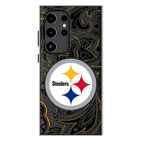 Pittsburgh Steelers Paisley MagSafe Compatible Phone Case for Samsung Galaxy