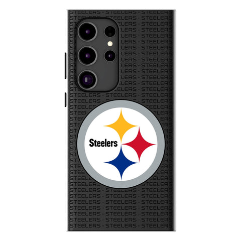 Pittsburgh Steelers Text Backdrop MagSafe Compatible Phone Case-0