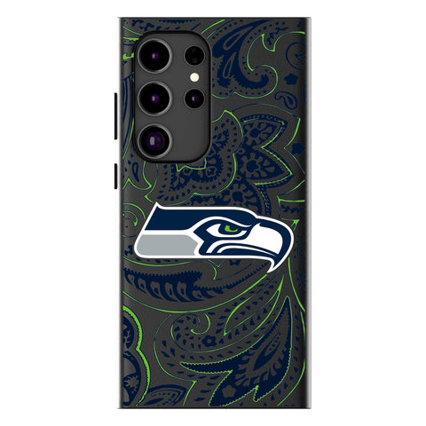Seattle Seahawks Paisley MagSafe Compatible Phone Case for Samsung Galaxy