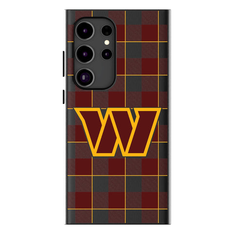 Washington Commanders Plaid MagSafe Compatible Phone Case for Samsung Galaxy