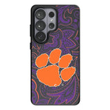 Clemson University Tigers Paisley MagSafe Compatible Phone Case for Samsung Galaxy