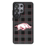 University of Arkansas Fayetteville Razorbacks Plaid MagSafe Compatible Phone Case for Samsung Galaxy