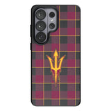 Arizona State University Sun Devils Plaid MagSafe Compatible Phone Case for Samsung Galaxy