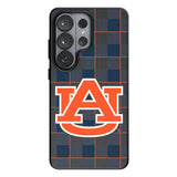 University of Auburn Tigers Plaid MagSafe Compatible Phone Case for Samsung Galaxy