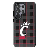 University of Cincinnati Bearcats Plaid MagSafe Compatible Phone Case for Samsung Galaxy