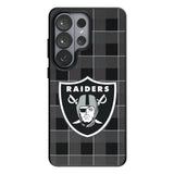Las Vegas Raiders Plaid MagSafe Compatible Phone Case for Samsung Galaxy