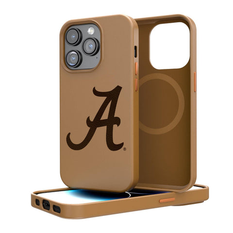 Alabama Crimson Tide Woodburned Brown Magnetic Case-0