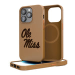 Mississippi Ole Miss Rebels Woodburned Brown Magnetic Case-0